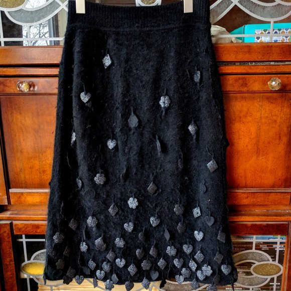 Moschino Black Midi Skirt with Silver Accents - Picture 1 of 7